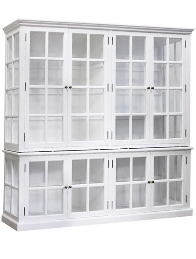 Marseille Display cabinet with 8 doors and shelves - Display cabinet - H195/L220/W55 cm - White - 5