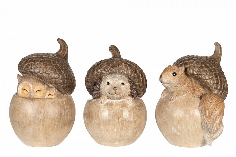 Acorns with Animals - Peekaboo Mix Poly 3-pack - 2