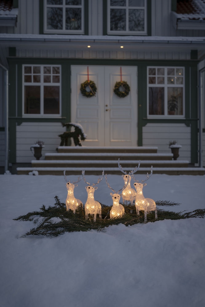 String of lights with 5 reindeer for outdoor use - 2