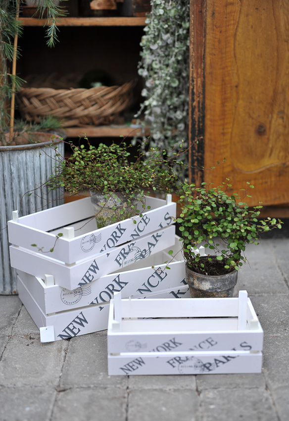 Wooden boxes with text - White - 3-pack - 2