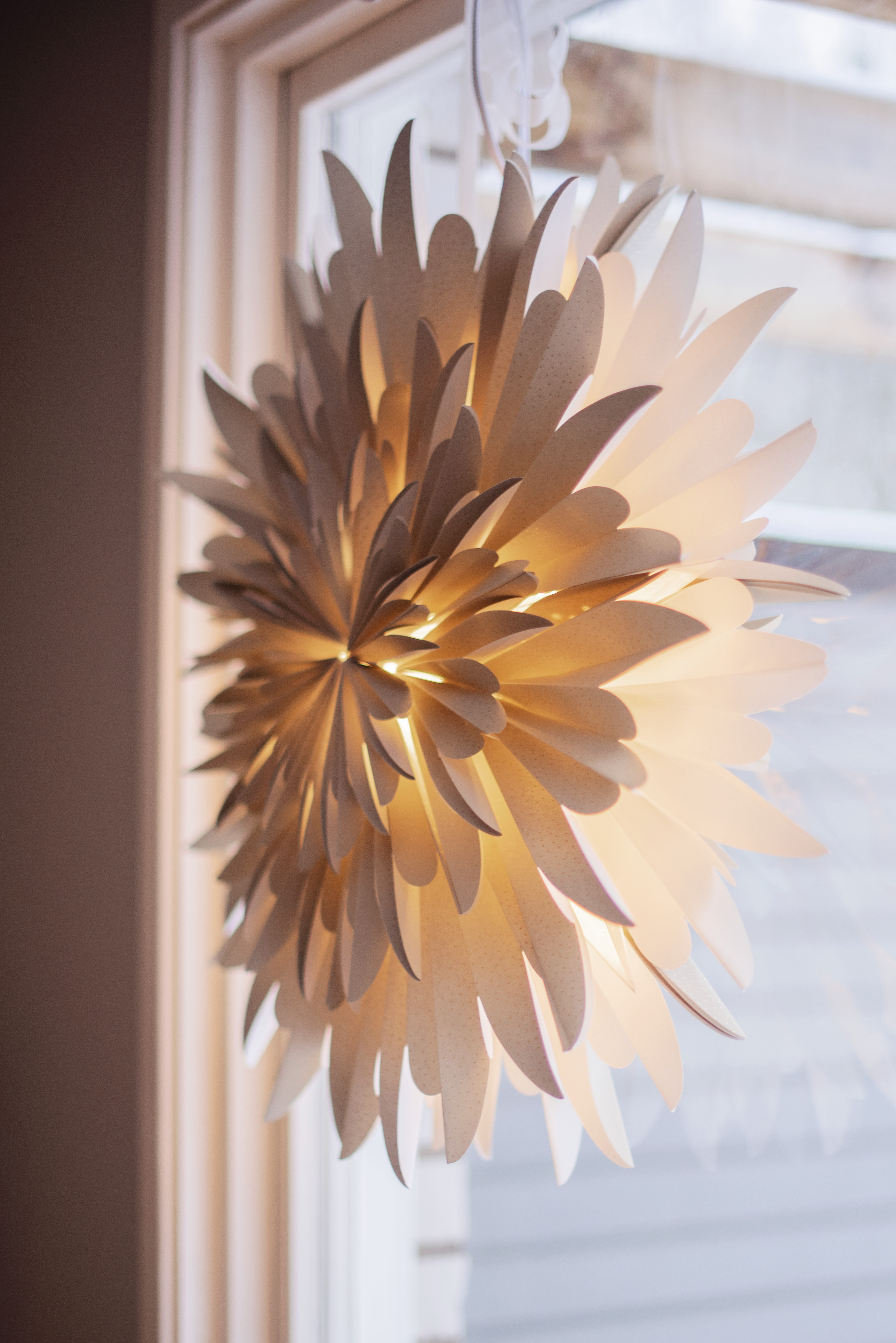 Adventsstjärna - Pappersstjärna Winter - Grå/Guld - 60x60 cm - 2