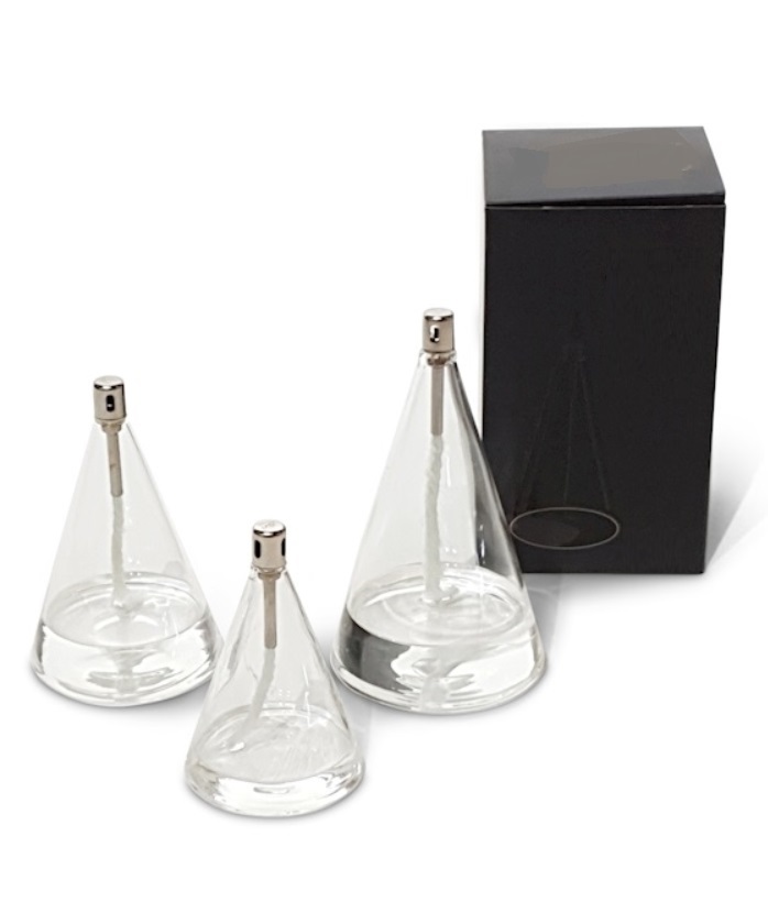 Oil lamp glass - Icon - Silver - 15 cm - 2