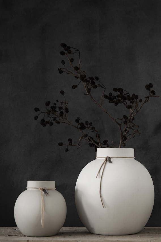 ERNST VASE STONEWARE ROUND NATURAL 13x14 CM - 4