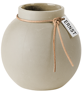 ERNST VASE STONEWARE ROUND NATURAL 13x14 CM - 7