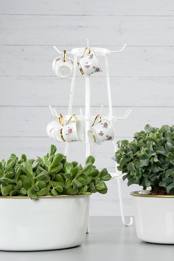 Cup rack Cup holder Bottle rack Antique white 54 cm - 4