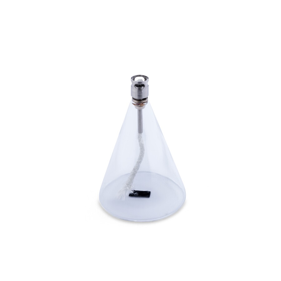 Oil lamp glass - Icon - Silver - 18 cm