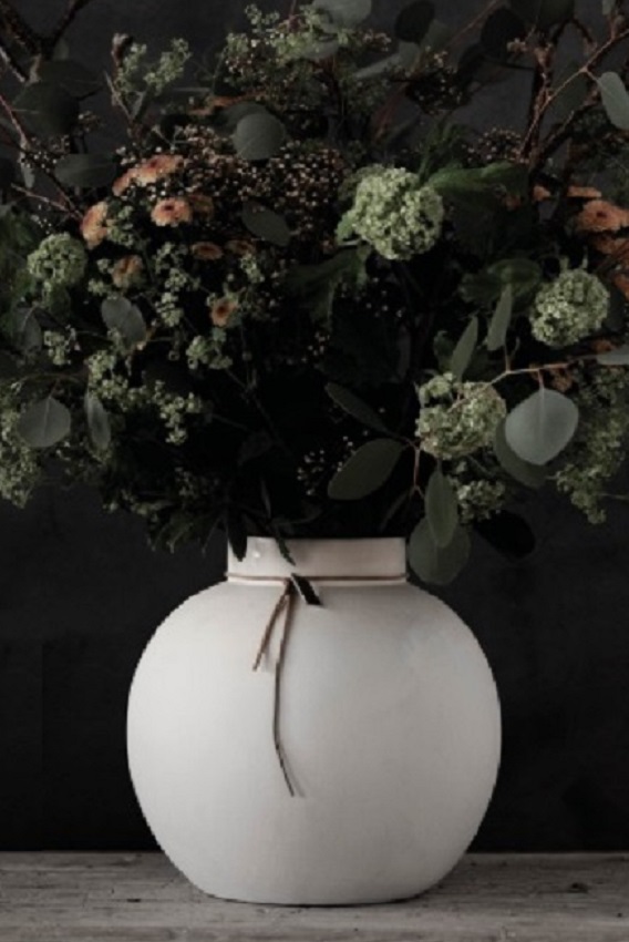 ERNST VASE STONEWARE ROUND WHITE 22 CM - 4