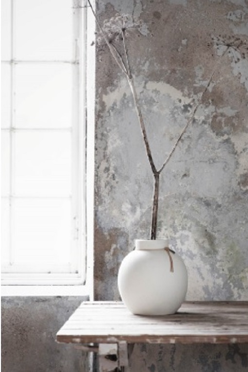 ERNST VASE STONEWARE ROUND WHITE 22 CM - 2