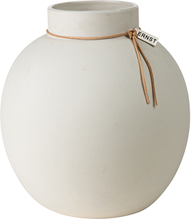 ERNST VASE STONEWARE ROUND WHITE 22 CM - 7