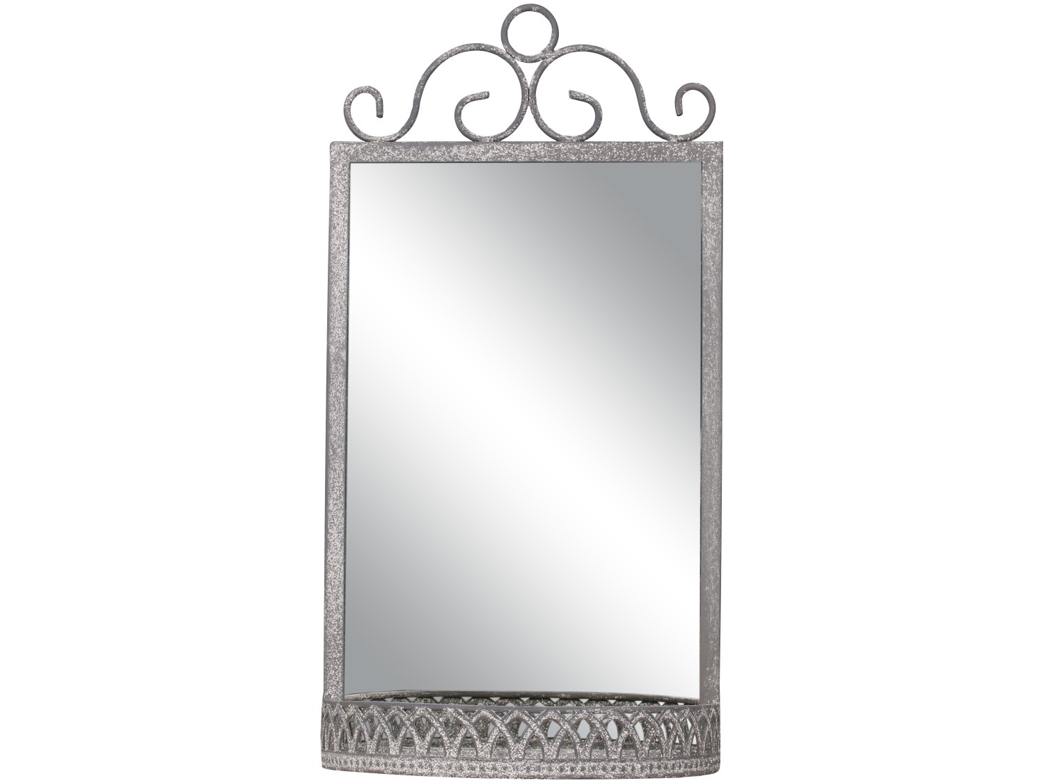 Väggspegel med hylla - Spegellampett - 40,5 cm - 4
