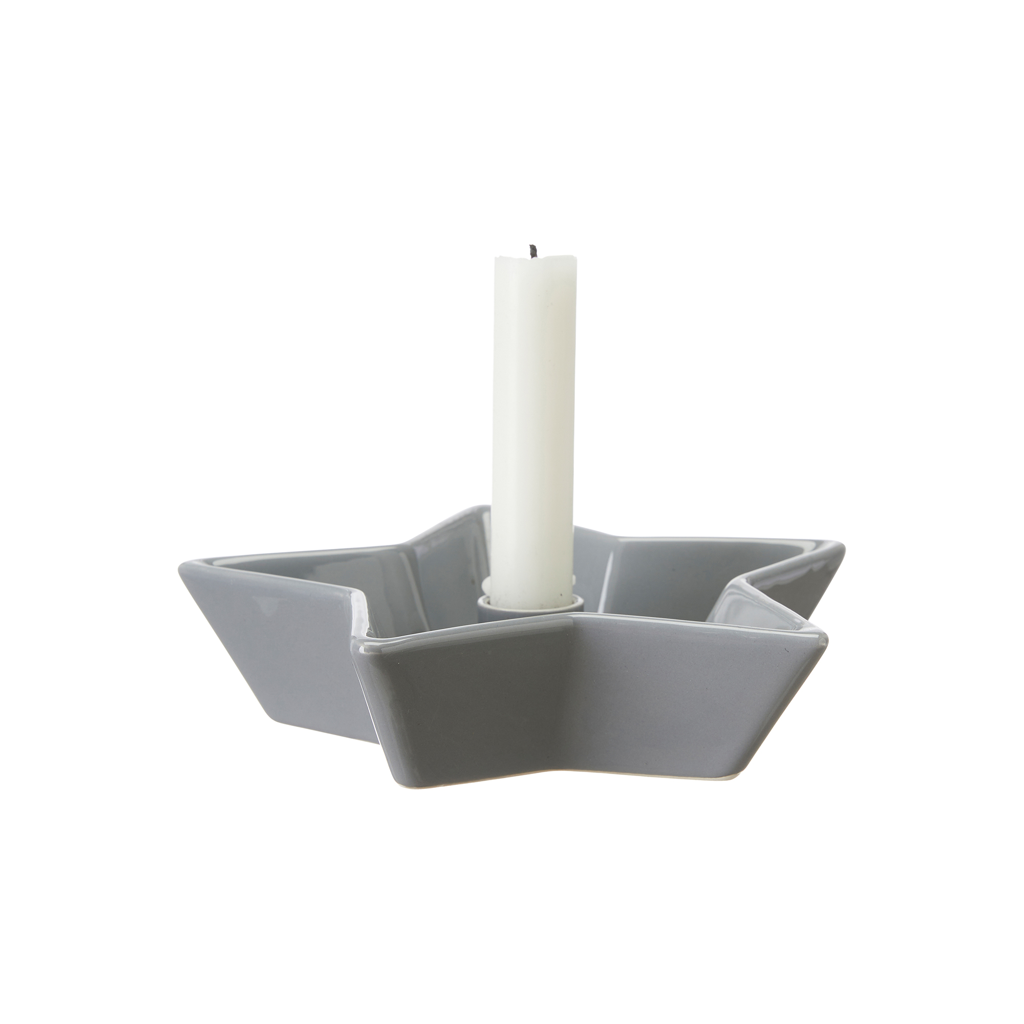 Candle holder - Star - Star candle holder - Grey - 20x19 cm - 2