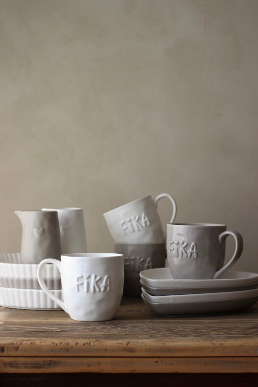 Heart plate Love & coffee - Taupe/Grey - Majas Cottage - 22x19 cm - 3