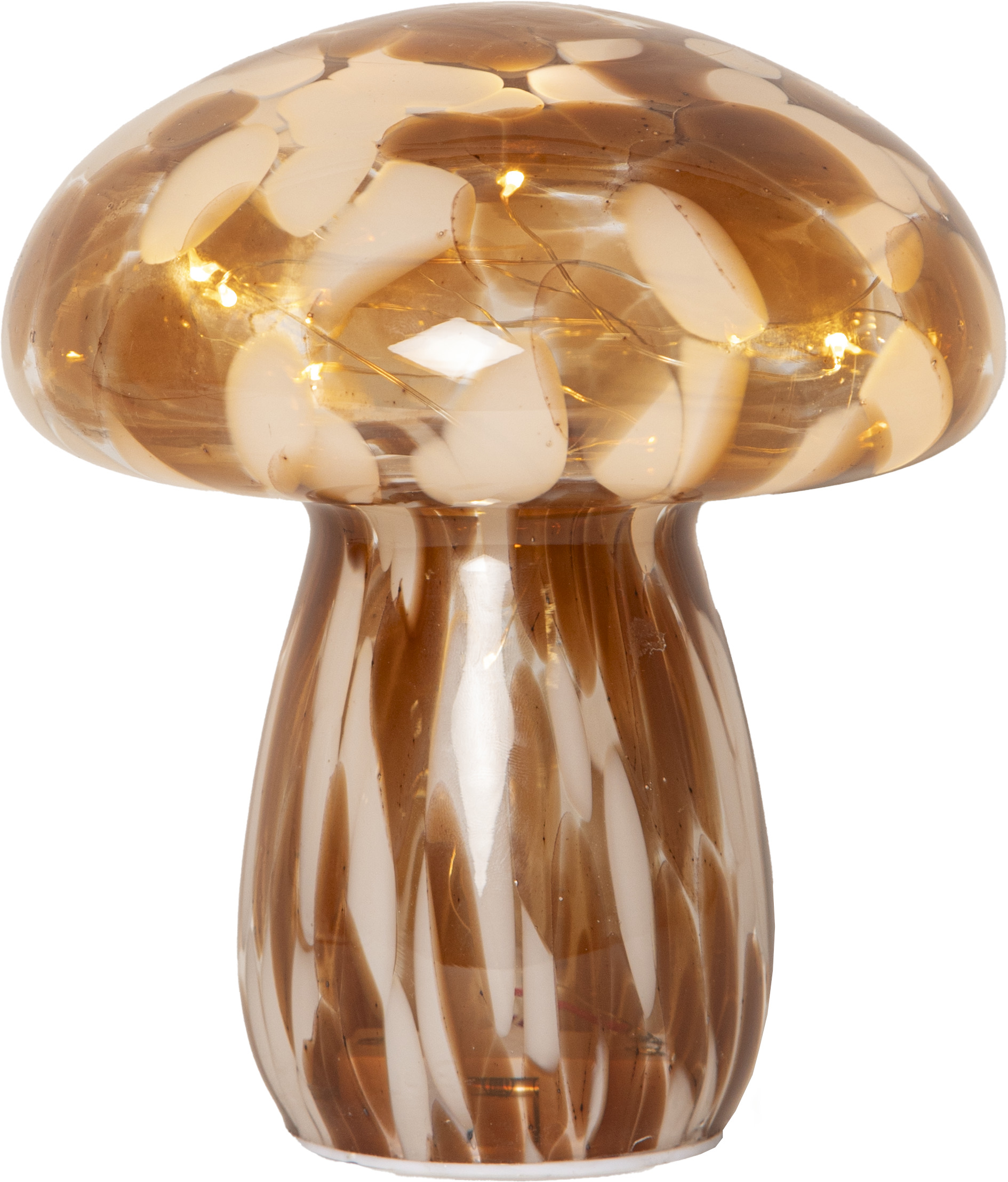 Table lamp - Mushroom - Glass - Battery operated - Timer - Ø15x17 cm - 5