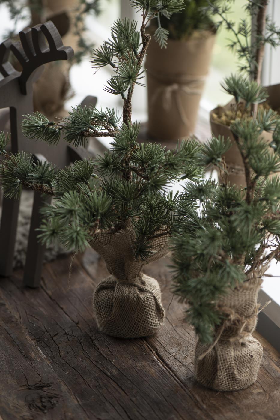 Spruce - Cedar tree on a base - Jute - 34 cm - 2