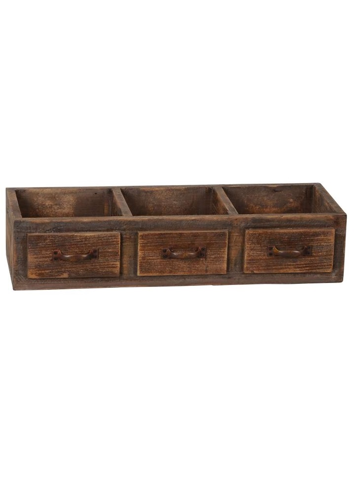 Wooden box with handles - Box - Triple - 55.5 cm - 3