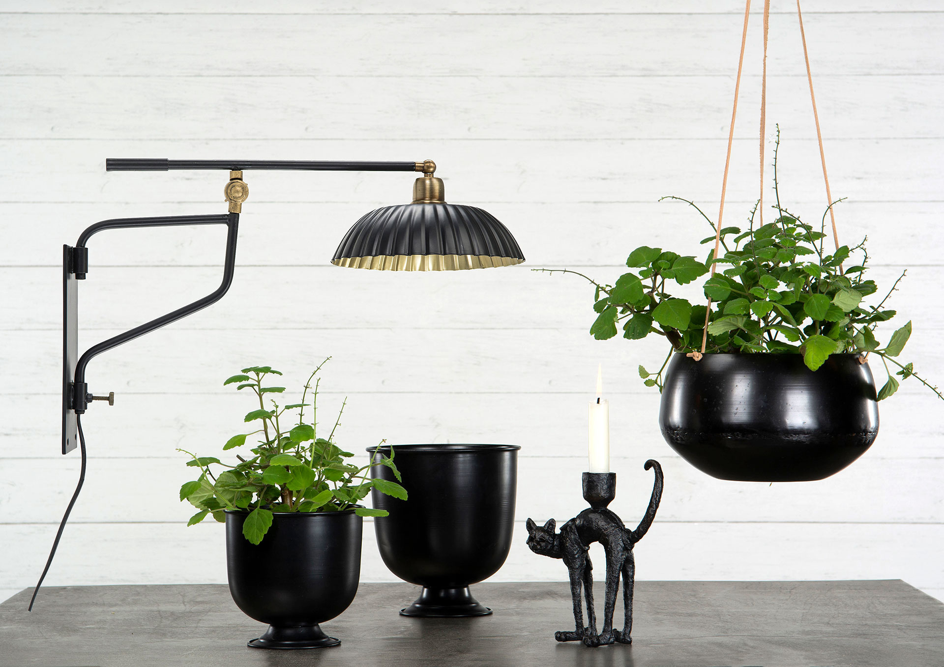 Vägglampa Svart - 24x57x36 cm - 4