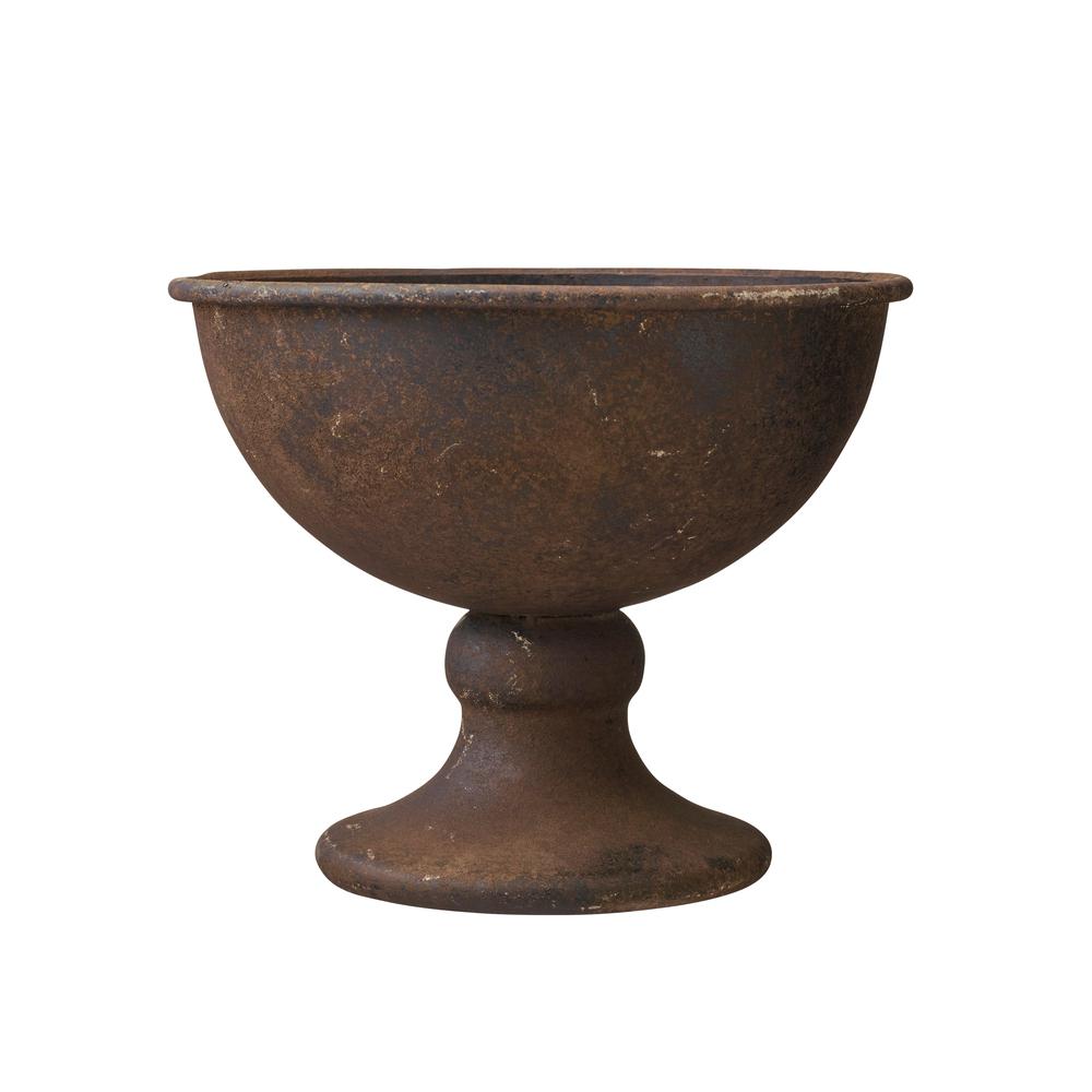 Urn - Pot - Trophy on foot - Rust - 27x22 cm - 4