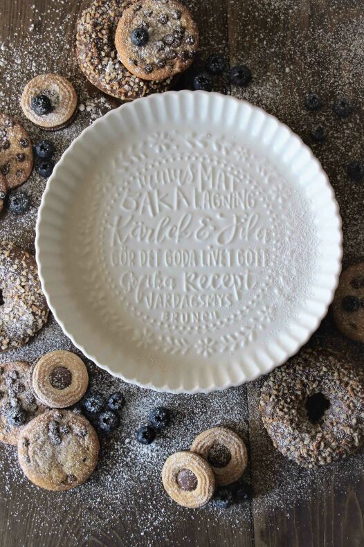Pie dish - White - Love & Coffee - Majas Cottage