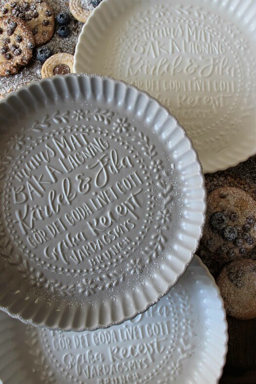 Pie dish - White - Love & Coffee - Majas Cottage - 3