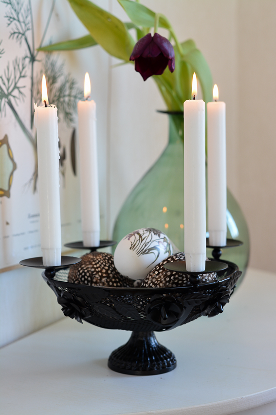 Candlestick - Candle bowl with basket - Black - 3