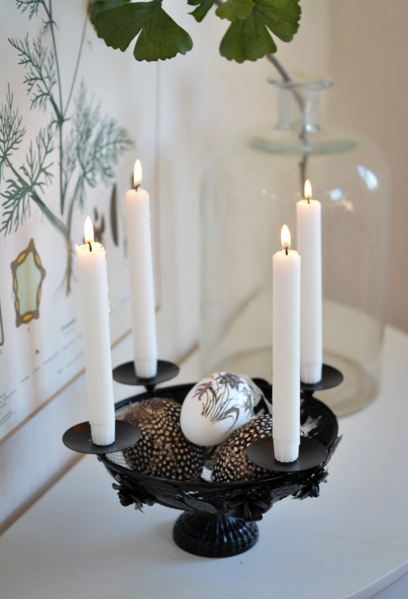 Candlestick - Candle bowl with basket - Black - 7