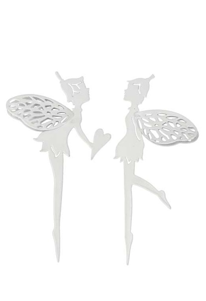 Stick Älvor - Änglar - 2-pack - Vit - 13,5 cm - 2
