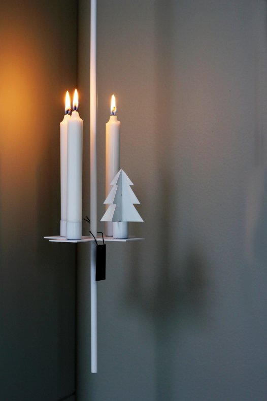 Ljusampel - Hängljusstake - 4 ljus - Vit - 80 cm  - 4