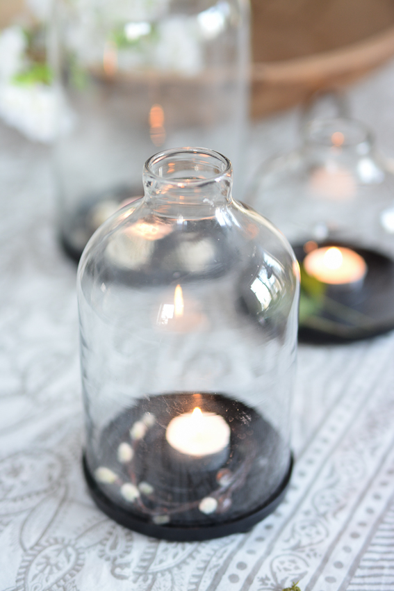 STORM GLASS/GLASS CUPPLE/LANTERN WITH MEDIUM PLATTER - 5