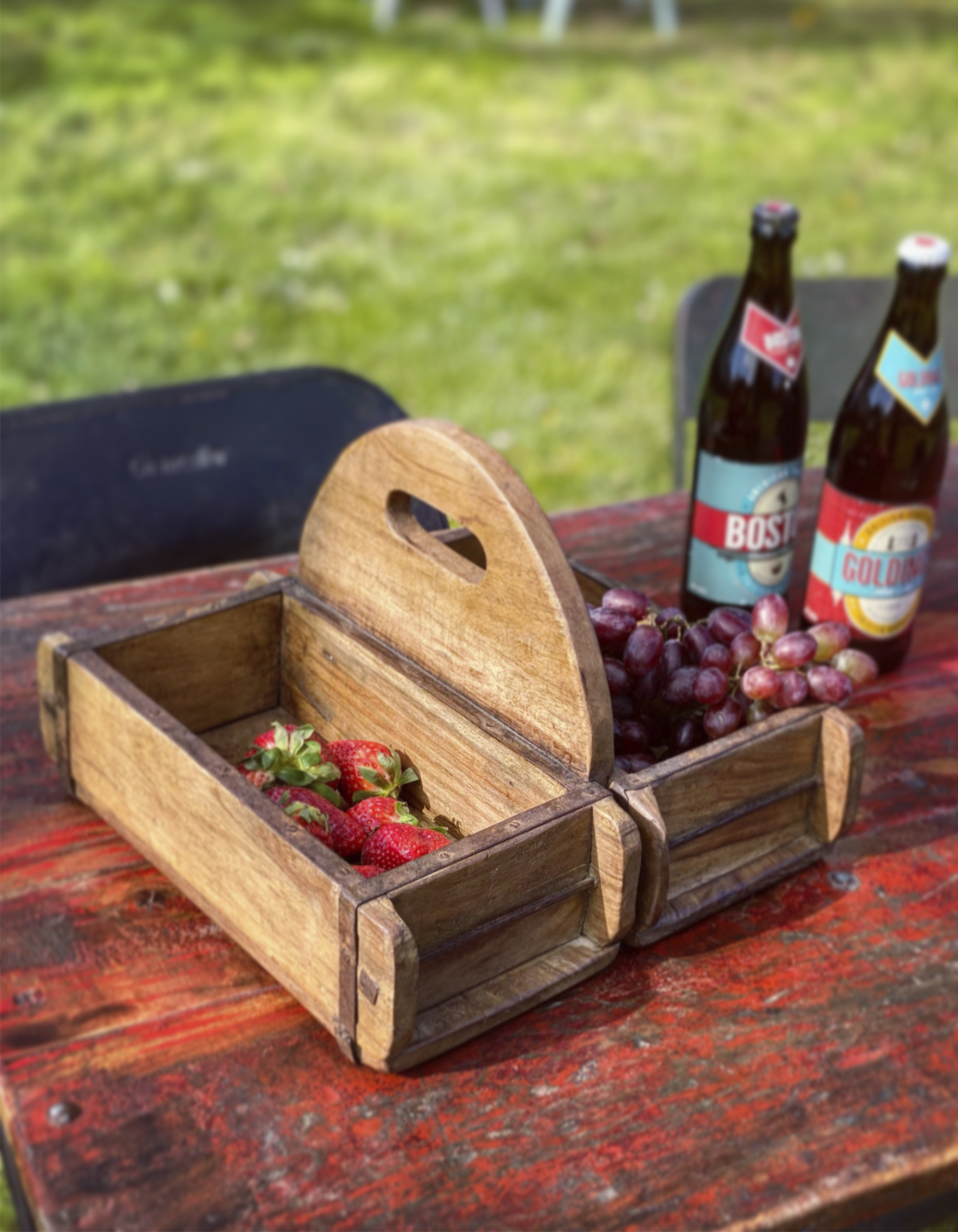 Trälåda - Murstensform dubbel med handtag  - 3