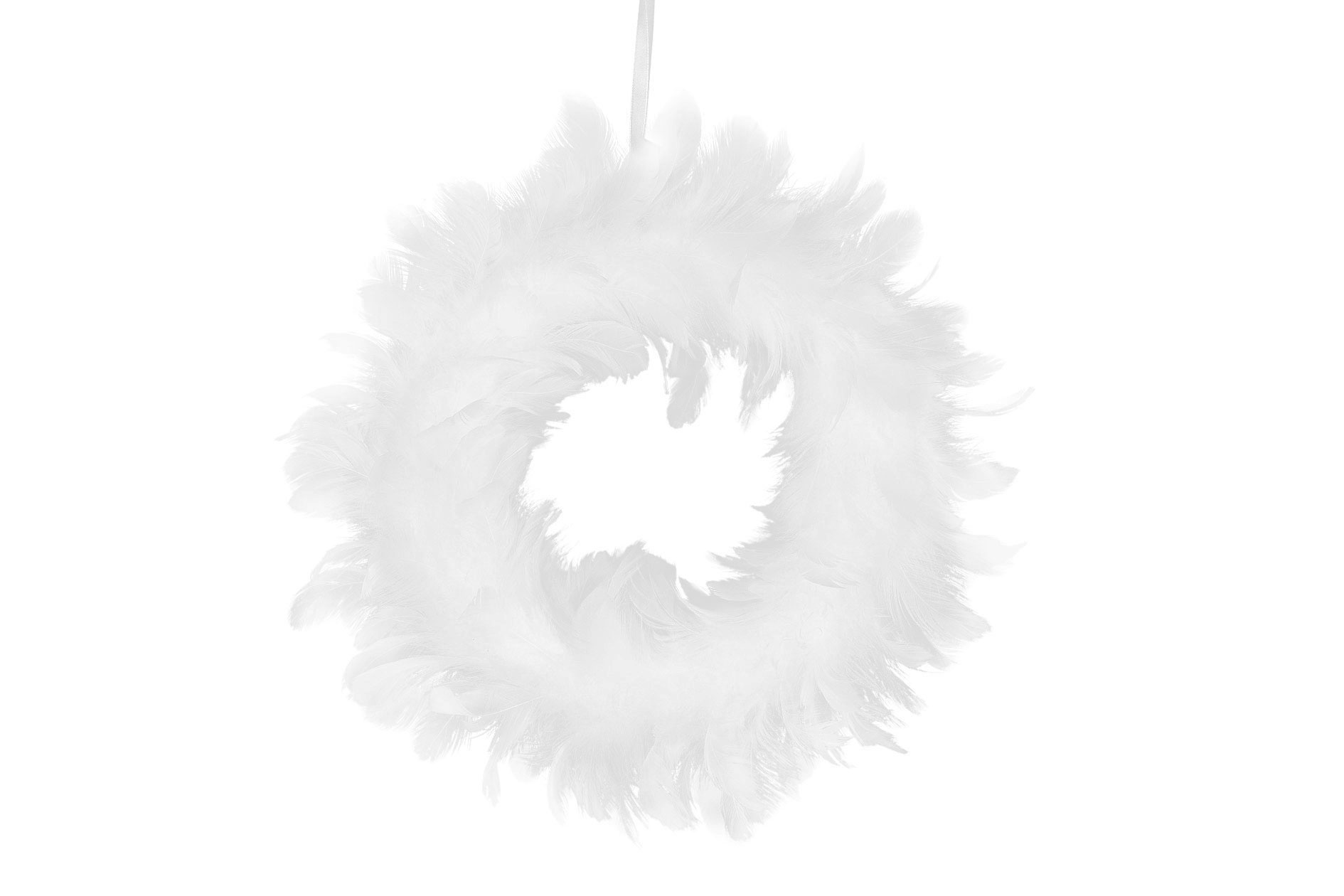 Wreath with feathers - White - 25 cm - 3