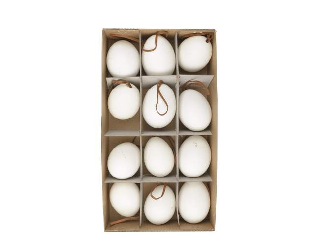 Eggs - Hen eggs with hangers - White - 24 pcs - 2