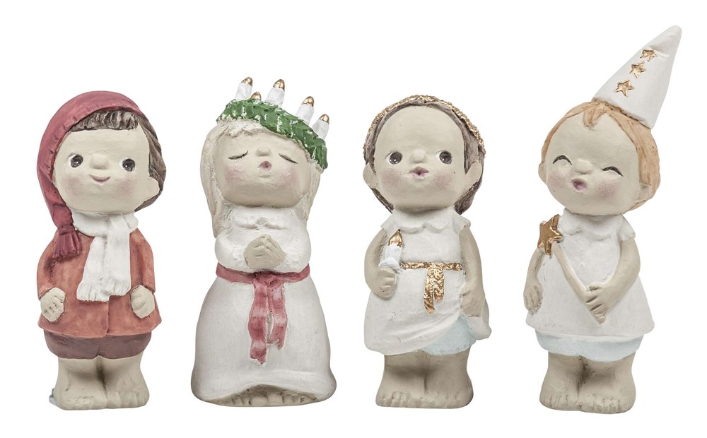 Lucia procession - Lussebarn 4-pack 6-8 cm - 4