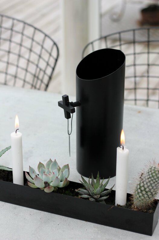 Candle holder - Candle box - Black - 80 cm - 9