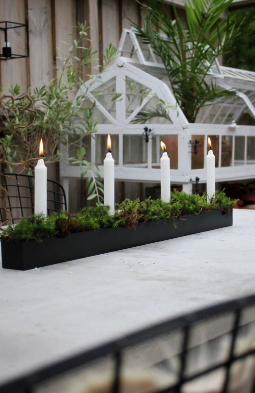 Candle holder - Candle box - Black - 80 cm - 6