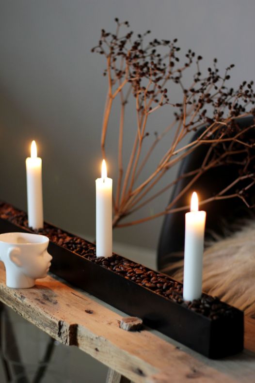 Candle holder - Candle box - Black - 80 cm - 8