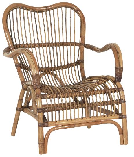 Wicker chair - Armchair Rattan - Natural - 84x77 cm - 2