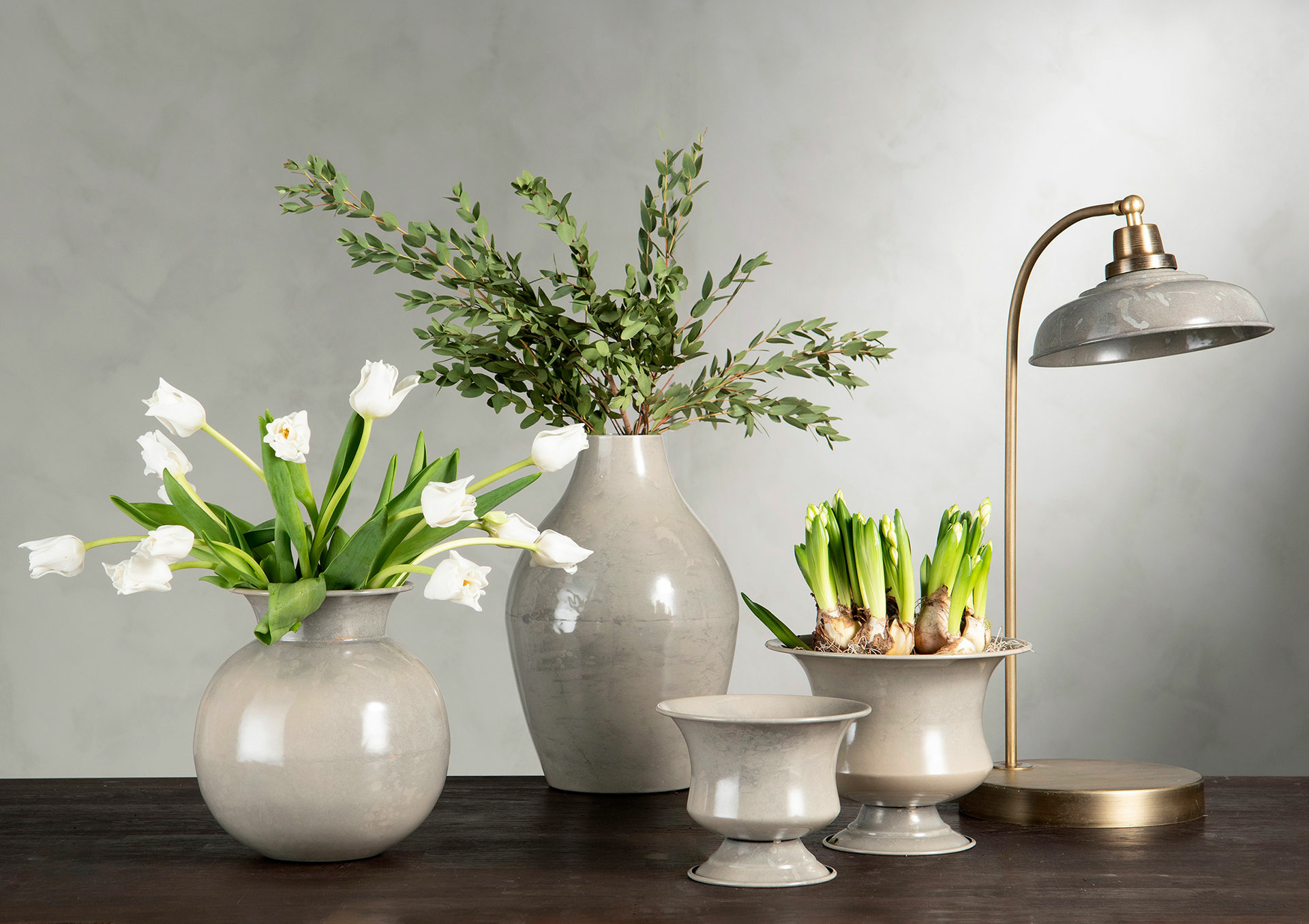 Bordslampa - Lampa - Greige - 20x52 cm - 4