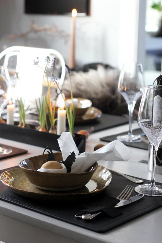 Napkin ring with rooster - Black - 2