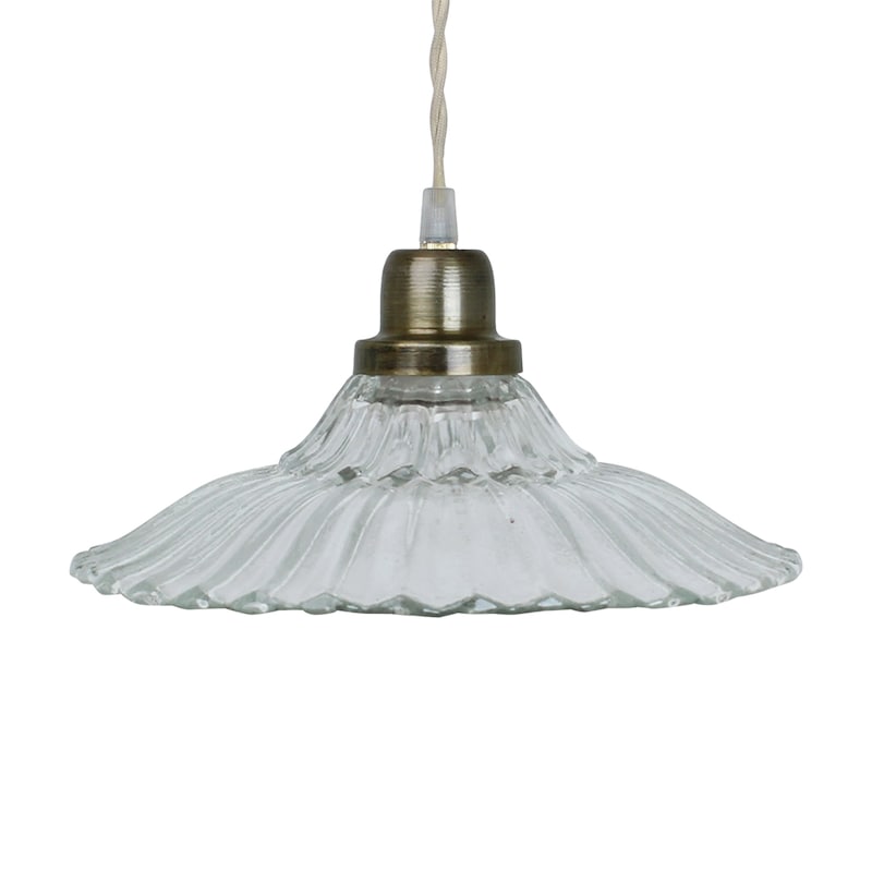 Taklampa Bred Klar/Antik Mässing - Ø 26 cm - 5