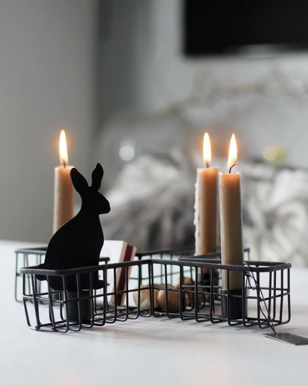 Dekoration till ljusstake - Ljusdekoration - Hare - Svart - 6