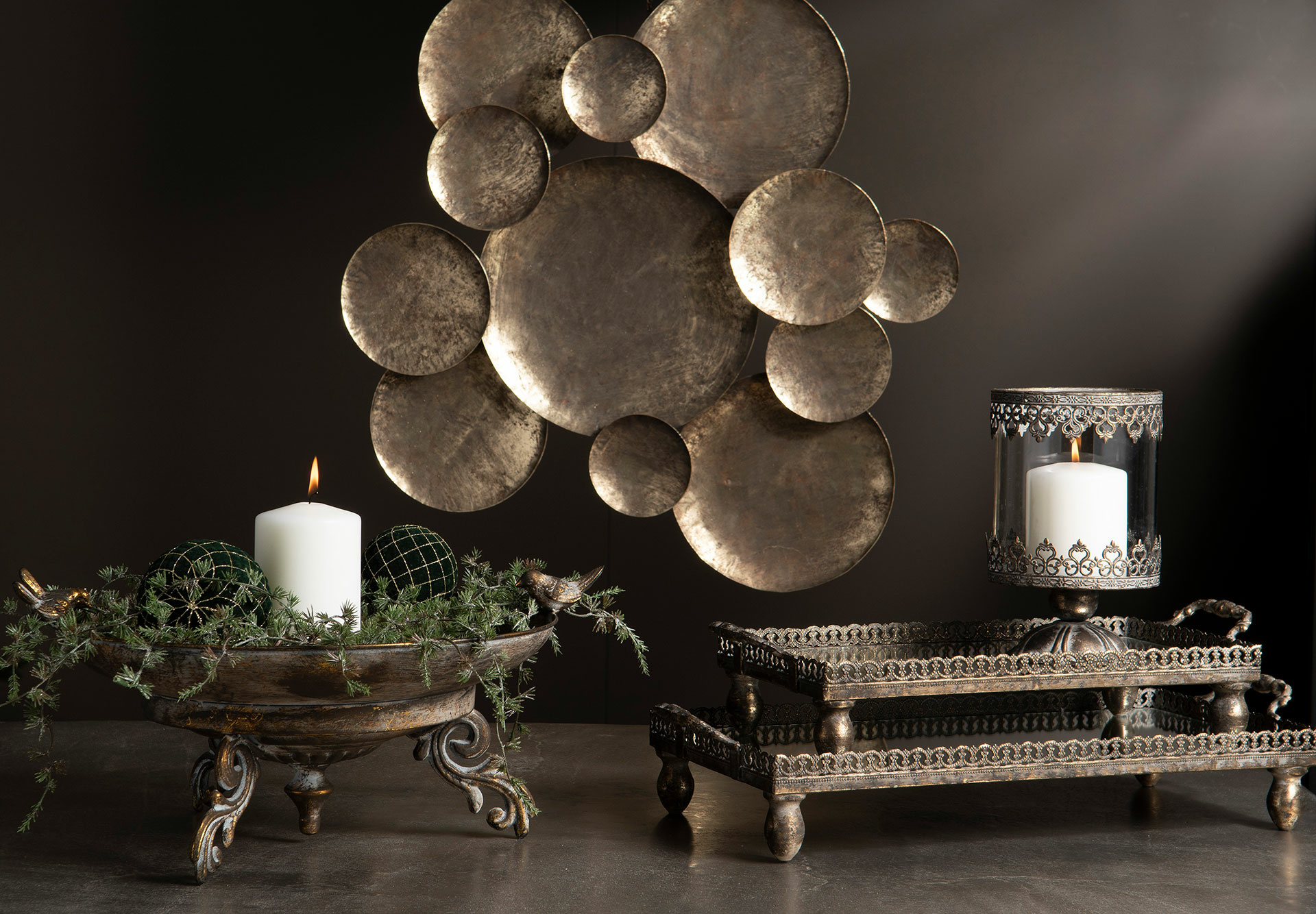 LYKTOR PÅ FOT 2-PACK - GULDBRUN  - 3