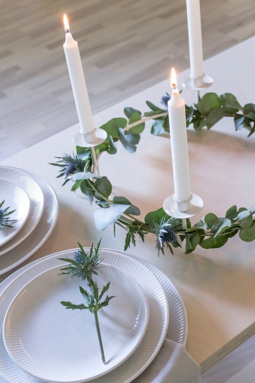 Candlestick - Table candle ring - White Ø: 35 cm - 2