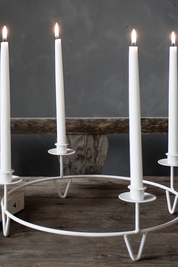 Candlestick - Table candle ring - White Ø: 35 cm - 3