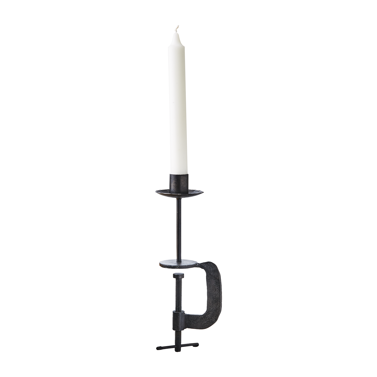 Ljusstake - Klämljusstake - Tving - Skruvstäd - Svart - Medium - Handgjord - 6