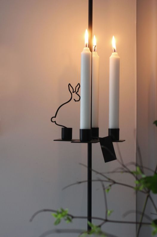 Decoration for candlestick - Candle decoration - Hare - Rabbit - Black - 2