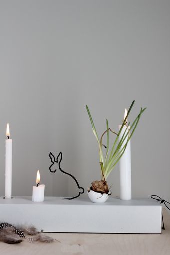 Decoration for candlestick - Candle decoration - Hare - Rabbit - Black - 3