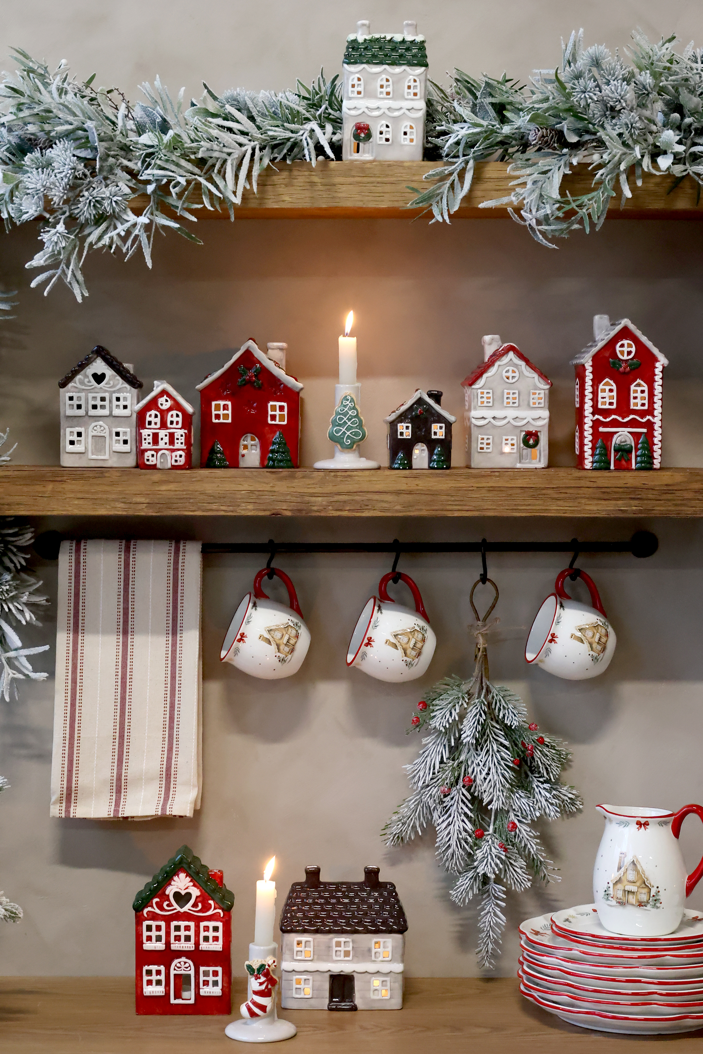 Christmas house with heart - Lantern Red 19x12 cm - 3