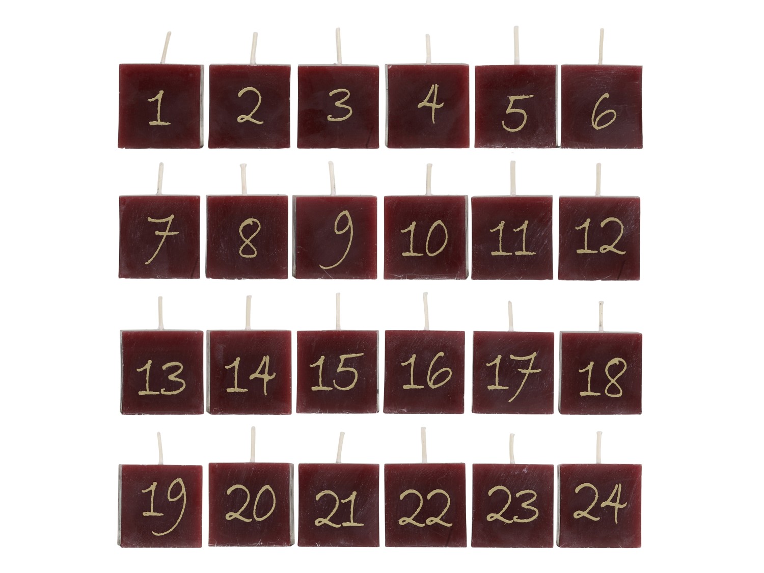 Date candles - Calendar candles - Antique Cherry - 1-24 - 3
