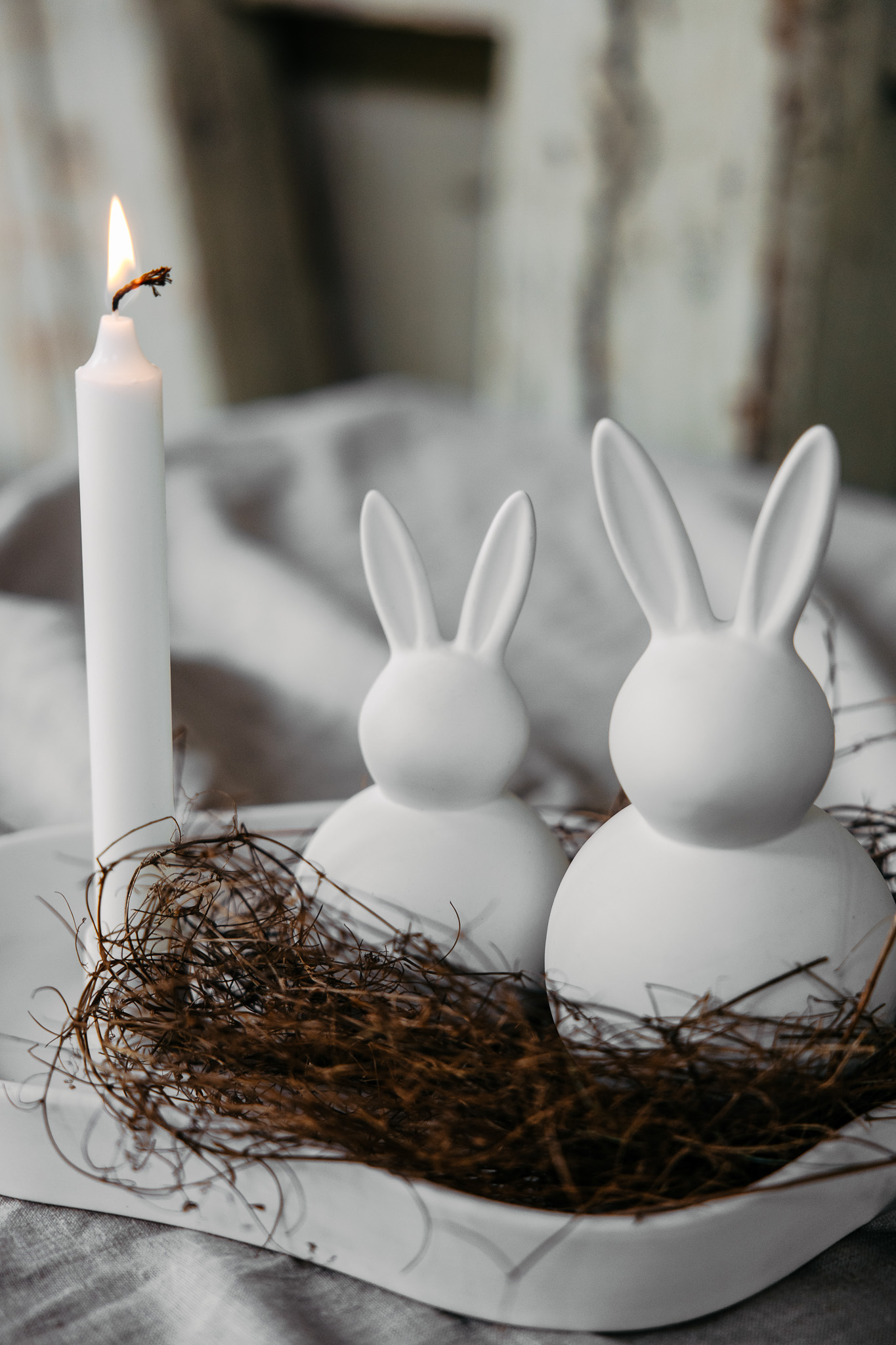 Tore - Rabbit - Hare - White Easter decoration - Small - 4