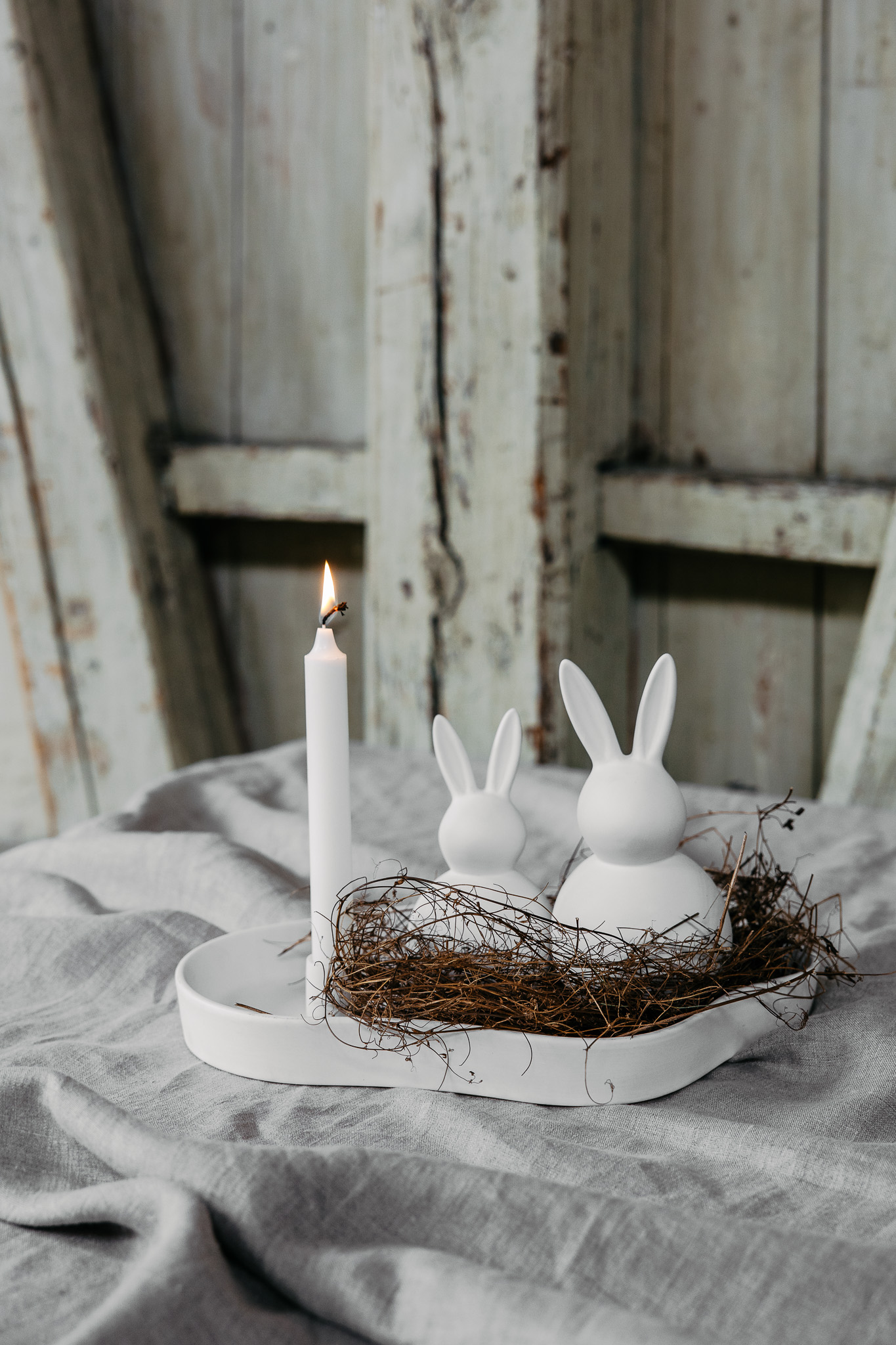Tore - Rabbit - Hare - White Easter decoration - Small - 5